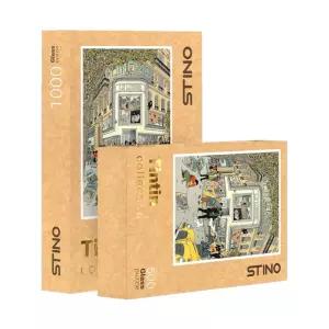پازل شیشه ای استینو 1000 تکه طرح تن تن (کد 19114)،(باجعبه)